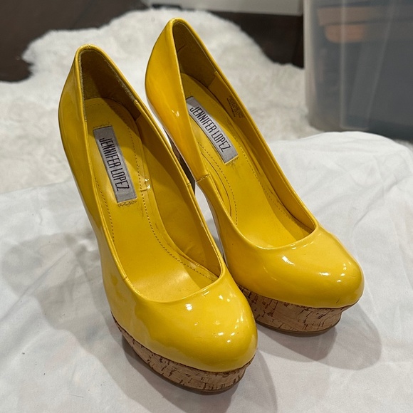 Jennifer Lopez Alana Cork Bottom Heels Size 6 - Picture 1 of 6